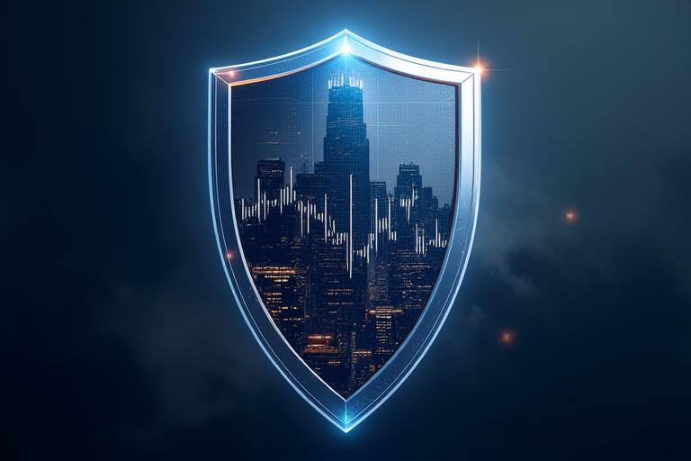 ビジネスを守るシールドと安全を示すイメージ
