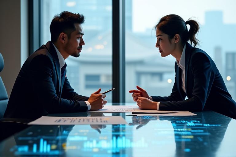 戦略ボードと協力し合うビジネスパーソンのイメージ